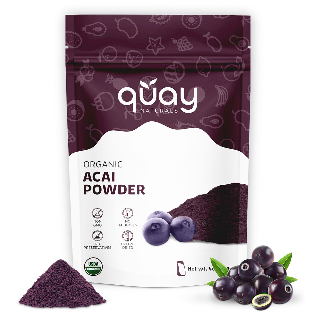 Organic Acai Powder Front Side