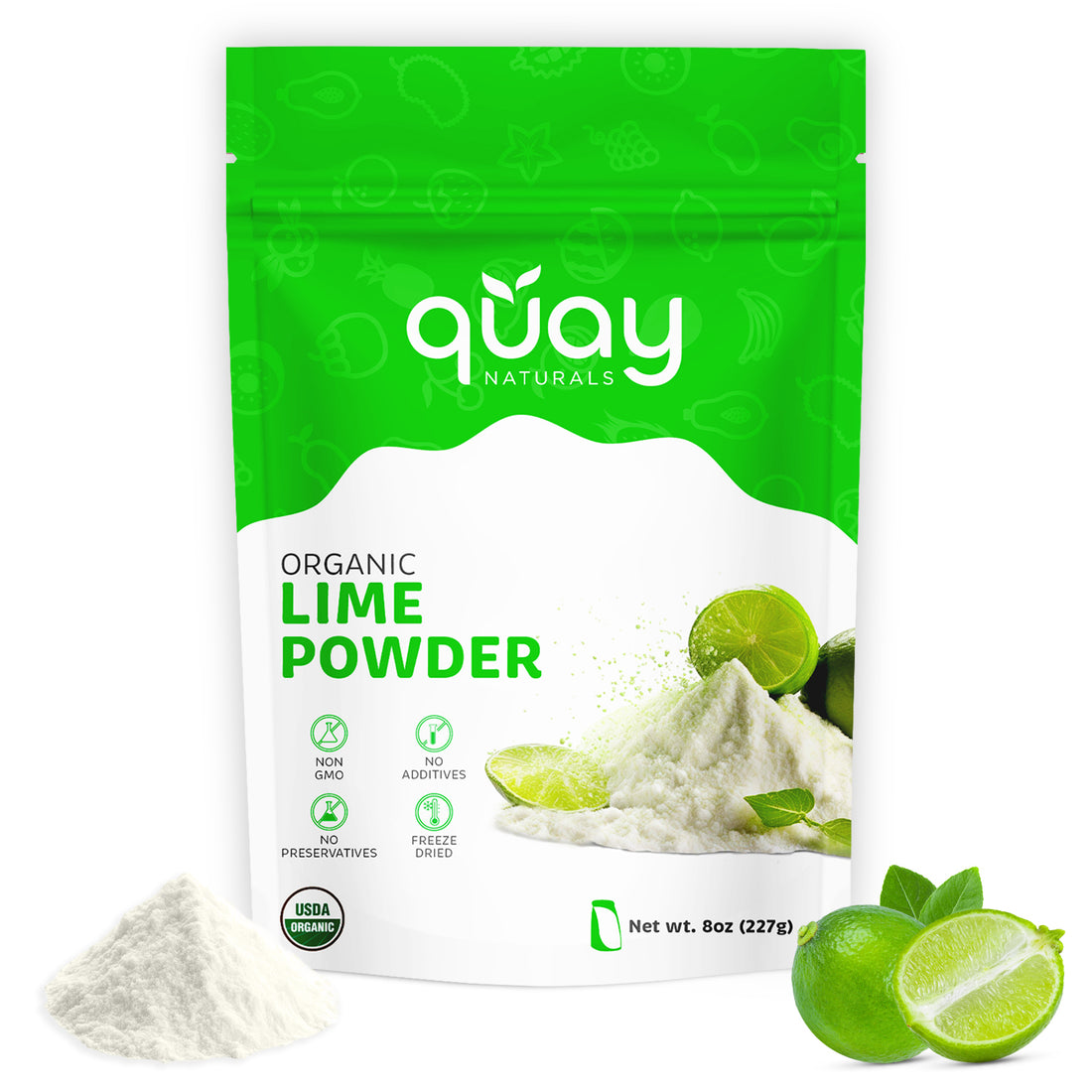 Organic Lime Powder Packet Front side