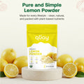Quay Naturals Pure and Simple Lemon Powder packaging with lemons on a light background