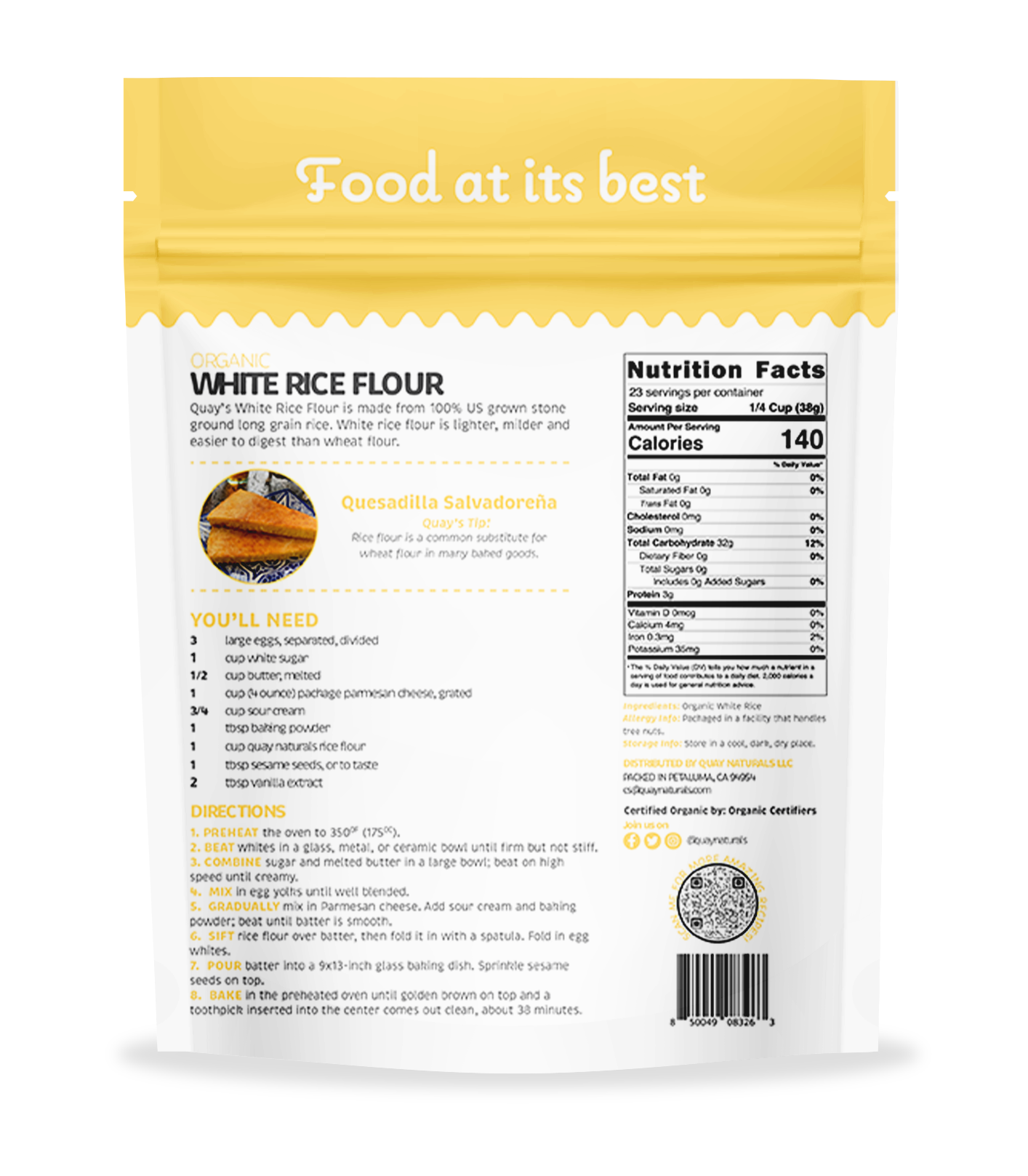 White rice flour back