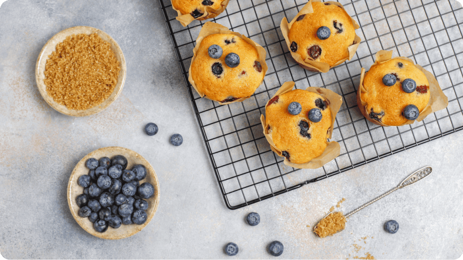 Cassava Flour Blueberry Muffins