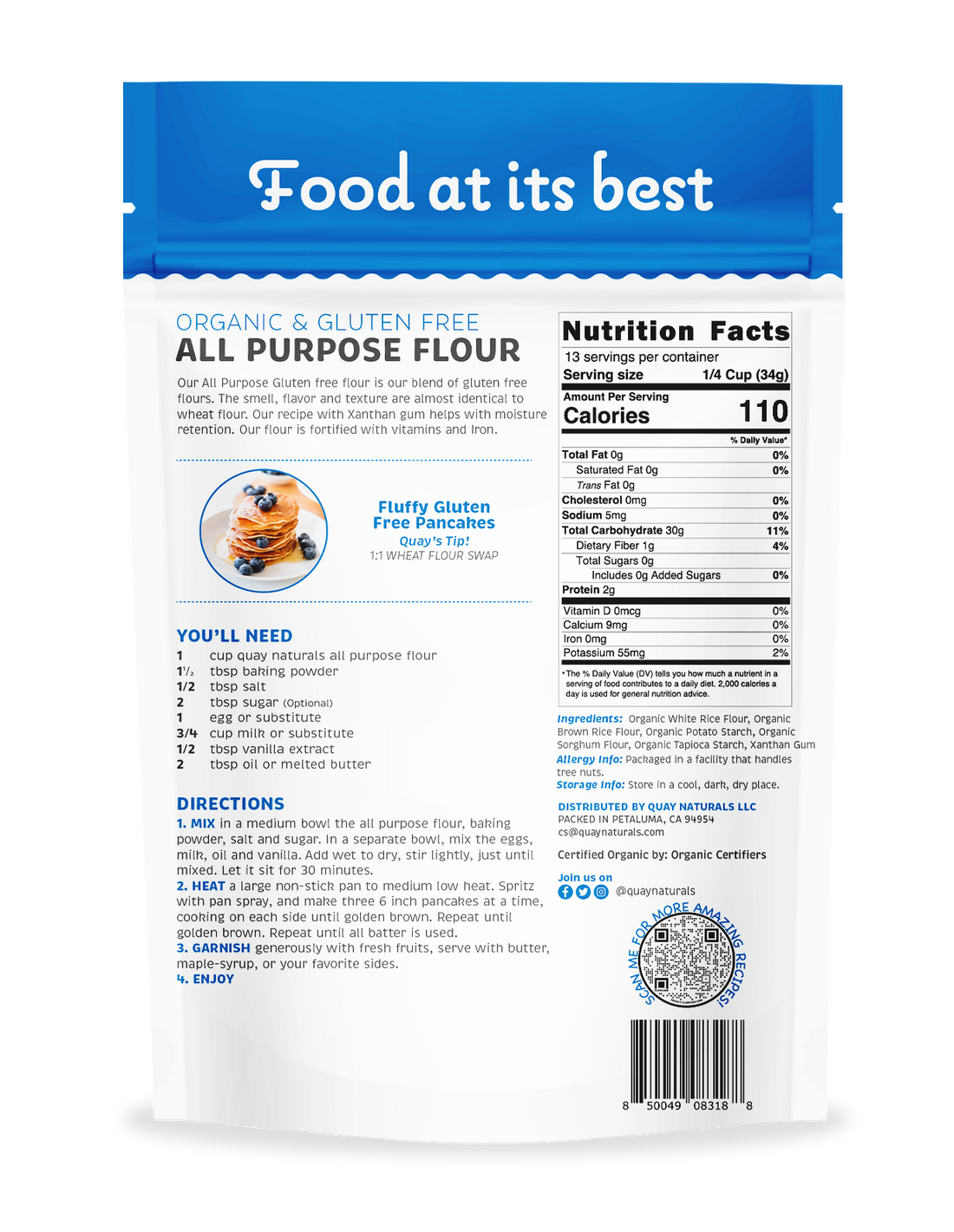 Organic Gluten Free All Purpose Flour| 1:1 Gluten Free Flour