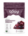 Package of quáy Naturals Organic Elderberry Powder on a white background