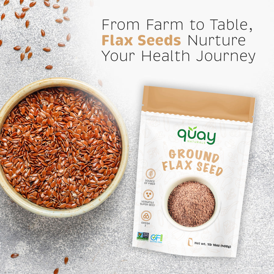 ORGANICTAS Organic Ground Flax Seed Powder – Fine Meal, Gluten-Free, Vegan, 331 Kcal Per 100g